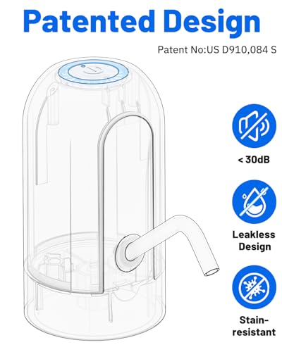 Myvision Water Dispenser for 5 Gallon Bottle, Portable USB Charging Electric Water Pump, Drinking Water Jug Pump for Home,...