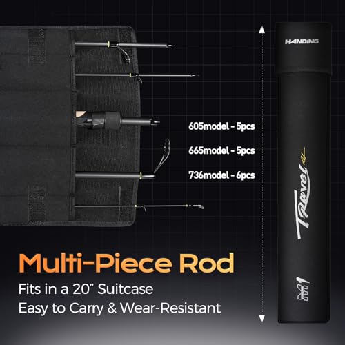Spinning Fishing Combo - 6'6'' Travel Fishing Rod and Size 4000 M1 Spinning Reel