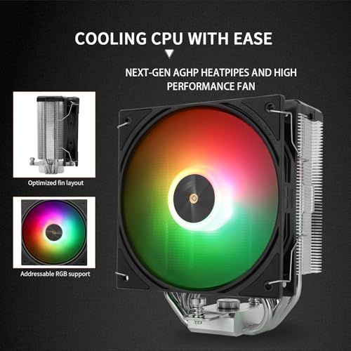 Thermalright Assassin X 120R Digital ARGB Black CPU Cooler, Digital Screen Top Cover, TL-P12-S PWM Quiet Fan CPU Air Coole...