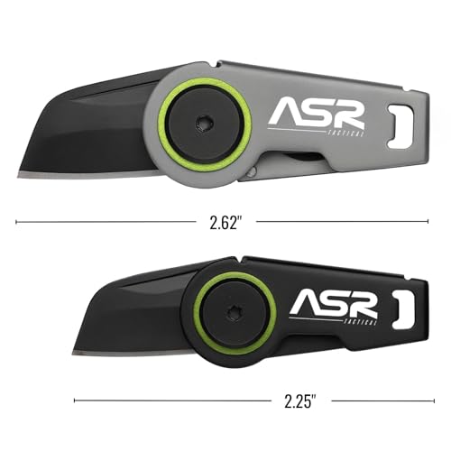 ASR Tactical Micro Zipper Folding Pocket Knife EDC Escape Survival Tool, Titanium Grey