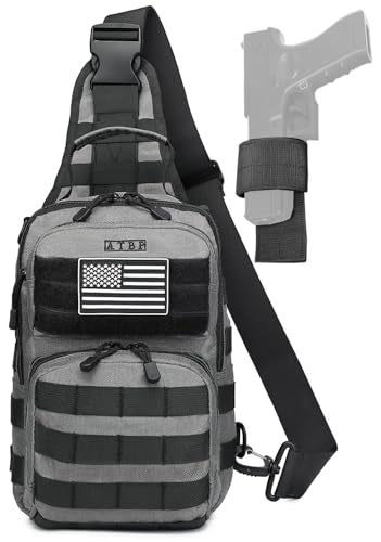 ATBP Tactical Sling Backpack With Holster Military Crossbody Bag for Men Single Shoulder Back Pack 10L
