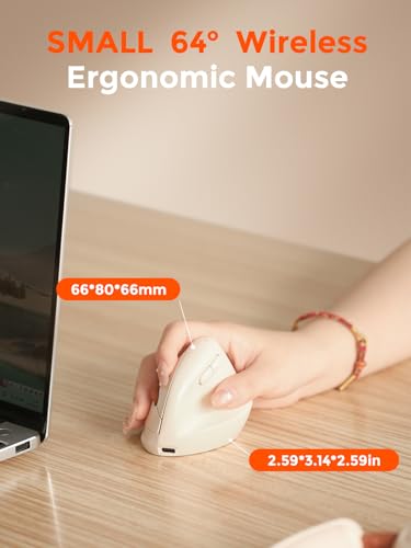 DAREU Ergonomic Vertical Wireless Mouse,2.4GHz / BT Optical Vertical Mice with Ergo Design for Comfort and Reduced Wrist S...
