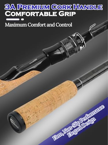 Jenseits Spining Fishing Rods – 2 Piece Carbon Fiber Rod, Medium Heavy Power Extra Fast Action, Premium Cork & EVA Handle,...
