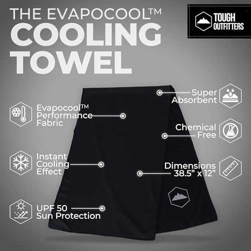 Tough Outdoors Cooling Towel - Cooling Towels for Neck & Face - Ice Wrap & Sweat Rag for Camping Gym Yoga & Sports - Worko...