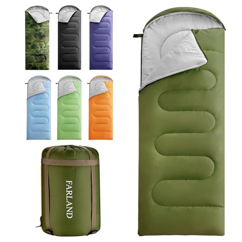 FARLAND Sleeping Bags 30℉ for Adults Teens Kids with Compression Sack Portable and Lightweight for 3-4 Season Camping, Hik...