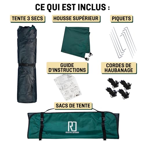 Reactive Outdoor Tent - 3 Second Tent - 3 Sec Instant Pop Up Tent - Easy and Quick Setup Camping Tent - 1 Person Setup Wat...