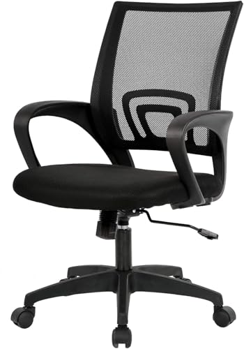 BestOffice | Ergonomic Office Chair | Mid-Back Swivel Desk Chair | Breathable Backrest & Lumbar Support | Adjustable Heigh...