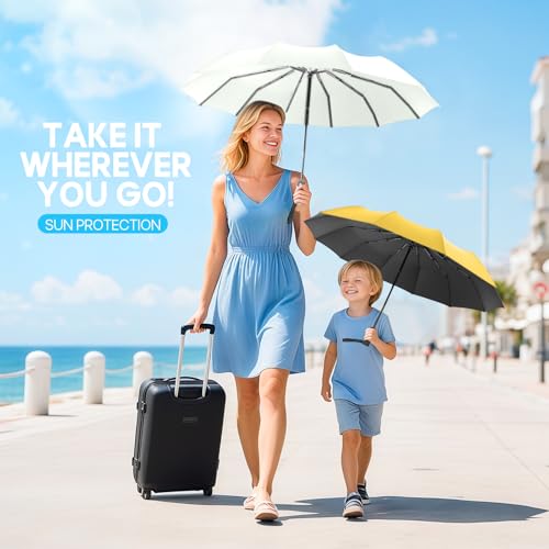 EZIYIN Travel Compact Umbrella, Folding Travel Umbrella for Rain and Shine Small, Windproof Automatic Open/Close, Portable...