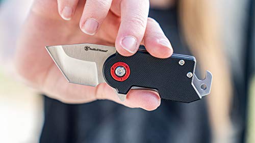 Smith & Wesson Benji 2.5in High Carbon S.S. Folding Keychain Knife with 1.75in Modified Tanto Blade and G10 Handle for Out...