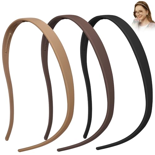 KOVOLITU 3 Pack Headbands Designed for Eyewear,Flex No Pressure Hairbands for Women Comfortable Plastic Headbands with Tee...
