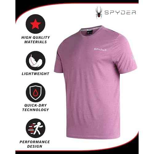 Spyder Mens Active Shirts - Quick Dry Lightweight Short Sleeve Mens Shirts Athletic Performance Gym Workout Shirts for Men