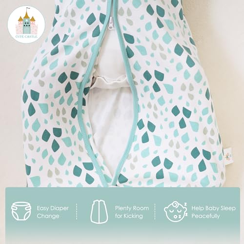 Cute Castle Baby Sleep Sack 0-6 Months - Lightweight 100% Cotton 2-Way Zipper TOG 0.5 Infant Wearable Blanket, Newborn Ess...