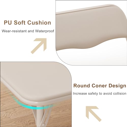 GAOMON Boys and Girls Folding Table and Chairs Set of 3, Portable Table and Chair with Pu Soft Cushion, No Installation Re...
