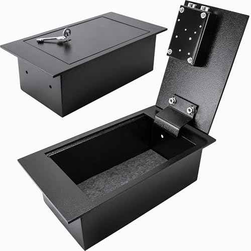 Barska 0.22 Cu. Ft. Hidden Floor Safe with Key Lock ? Solid Steel Construction, Concealed Design, Dual Locking Bolts ? Secure Storage for Home, Business, Jewelry, Cash & Valuables