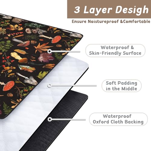 Wruzbxcn Picnic Blankets Waterproof Sandproof Picnic Beach Blanket Foldable Portable Travel Large Vintage Mushroom Camping...