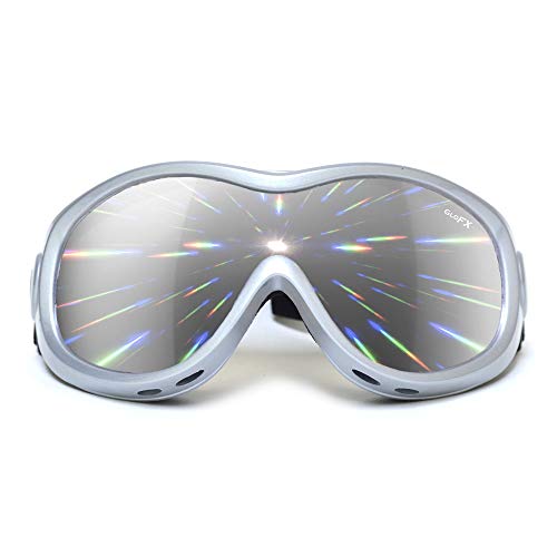 GloFX Ski Goggles - Cyberpunk Reflective Glasses, Full-Face Design, Comfort Foam Padding, Adjustable Strap, UV Protection