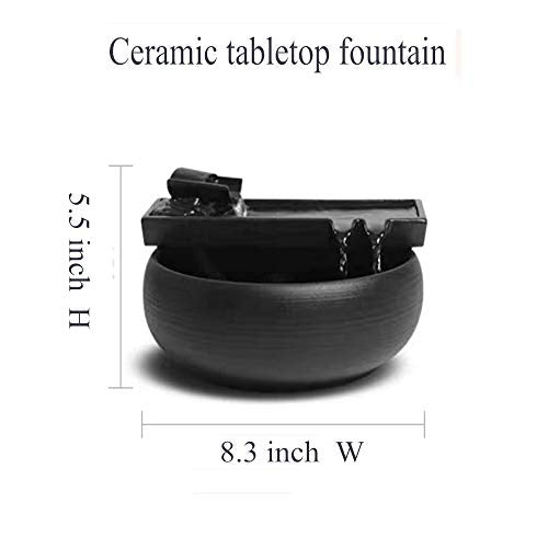 Ceramic Tabletop Fountain for Indoor and Outdoor Table Desk Office Patio (Ceramic Fountain)