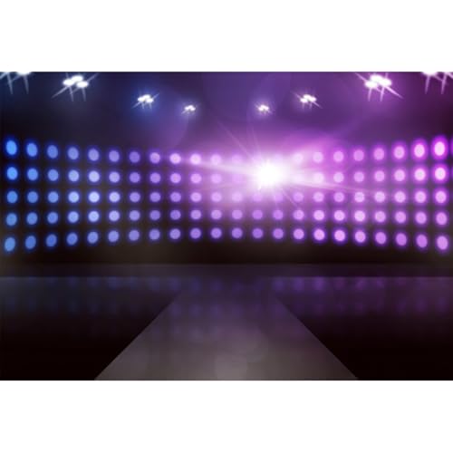 Baocicco Empty Stage with Lamp Sparkling Backdrop 12x8ft Photography Background Spotlight Catwalk Model T Stage Show Fashi...