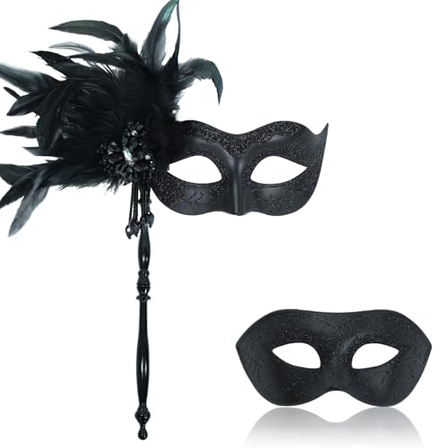 LCKRVOL 2026 New Masquerade Mask Couples Set, Masquerade Masks for Women Men Halloween Venetian Mask Costume Party