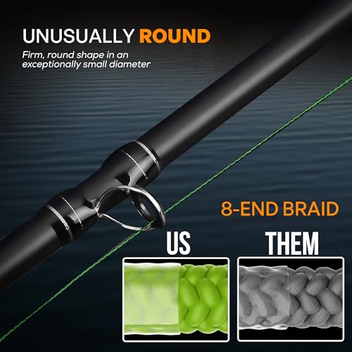 FINS XS Big Game Braid - USA Made - 8-End Round Abrasion Resistant Braided Fishing Line for Freshwater - Saltwater Trollin...