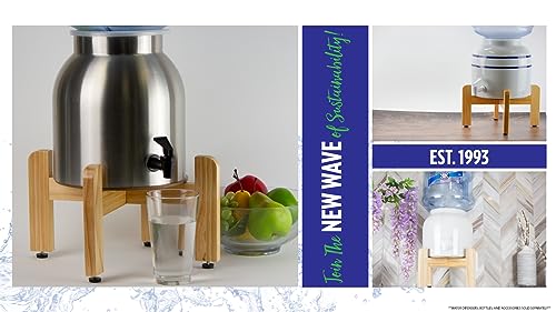 New Wave Enviro Natural Wood Water Dispenser Counter Stand, Natural Wood Finish, Easy Assembly with Included Hardware, 7 i...