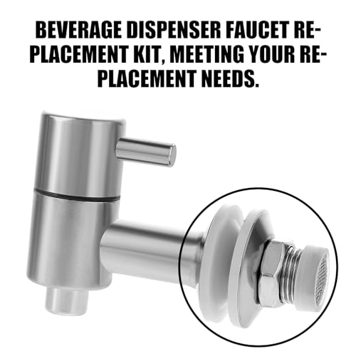 CChiai Stainless Steel Beverage Dispenser Faucet Replacement Part Fit 16mm Openings 2 Silicone Gaskets 2 Steel Plates 1 St...