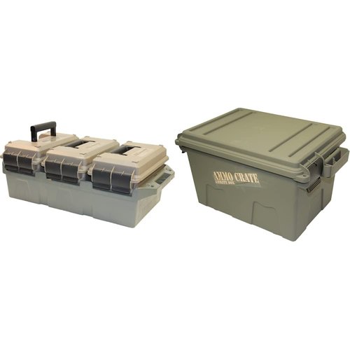 MTM Ammo Storage Bundle - 50 Caliber Ammo Crate (3-pack) + Large Utility Box