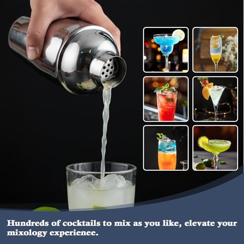 Primero Basics 13-Piece Bartender Kit Bar Tool Set – Boston Cocktail Shaker Set with Muddler,Strainer,Jigger,Spoon–Home Ba...