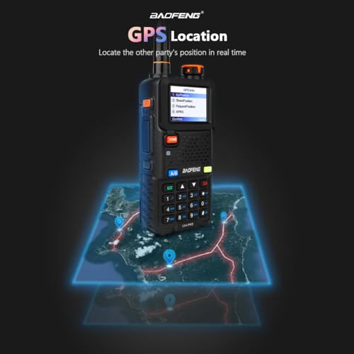 BAOFENG BF-5RH PRO GPS 10Ｗ Ham Handheld Radio, Multi-Band Long Range Two-Way Radio with 18.89'' Tactical Antenna, Aviatio...