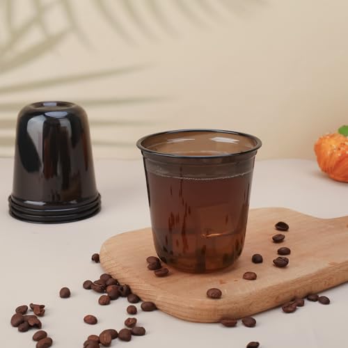 Xuelimei 50pcs 12oz Disposable Stemless Glasses,PET Disposable Drinking Cups,Cold Party Clear Plastic Wine Glasses for Par...