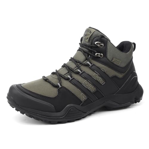 Men's Mid Waterproof Hiking Boots Lightweight Approach Trekking Comfortable Backpacking Non Slip Work Shoes Outdoor Campin...