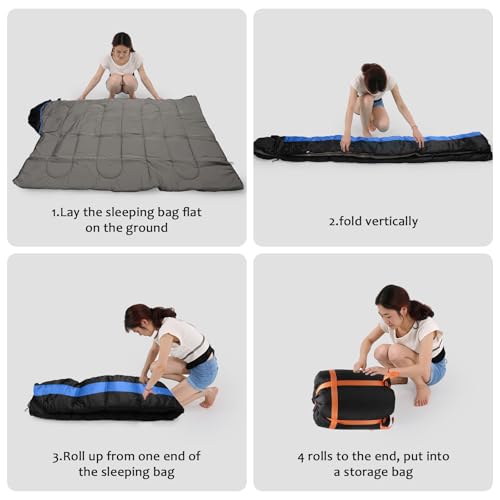 Sleeping Bags for Adults, Heated Sleeping Bag with 3 Adjustable Temperature, Waterproof USB Rechargeable Heating Pads, 0 D...