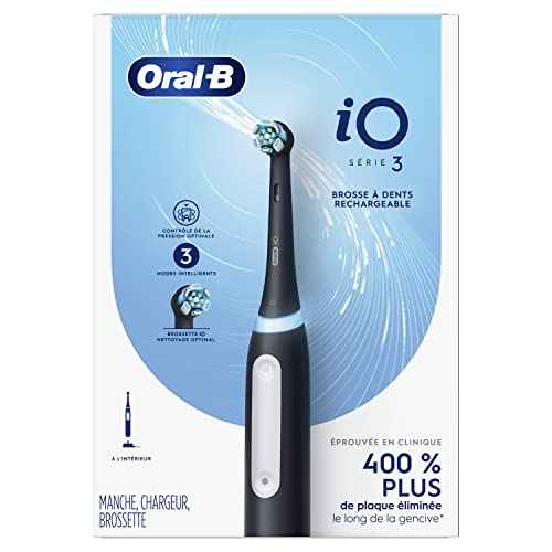 Oral-B iO3 Electric Toothbrush (1) with (1) Ultimate Clean Brush Head and (1) Charger, Black