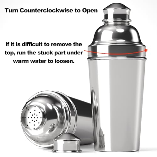 Stainless Steel Professional Cocktail Shaker - 60 oz Large Drink Shaker with Strainer for Bartending - Margarita Mixer