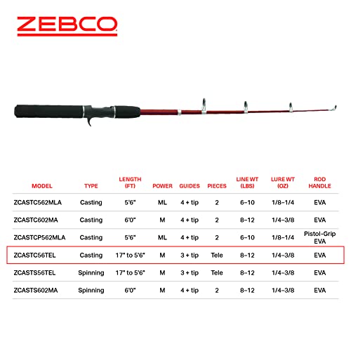 Zebco Z-Cast Casting Fishing Rod,