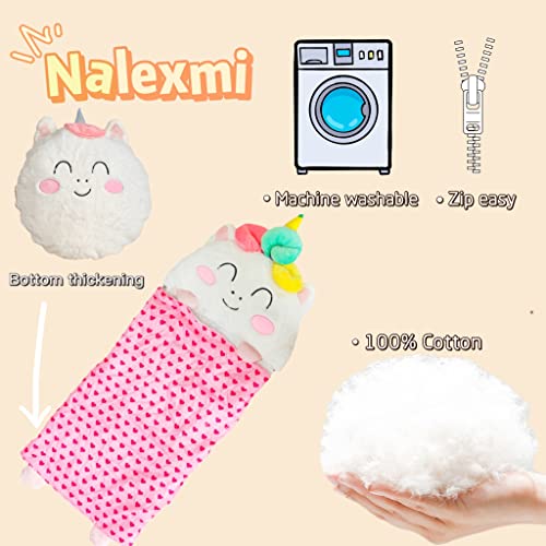 Nalexmi Sleeping Bag for Kids, Preschool Nap Mat, Toddler Sleeping Bag with Pillow for Daycare, Ages 3+, Large Size