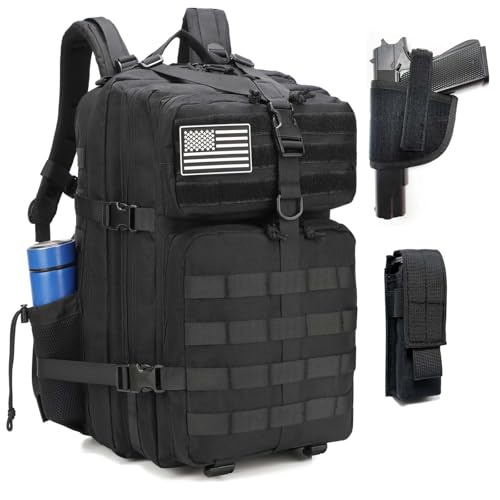 ONE WVW PIN Tactical Backpack with Gun Holster, 45L Military Backpack for Men Assault Pack Bug Out Bag Large Daypack 3-Day...