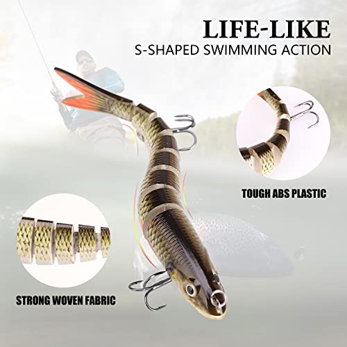 Pumowu Fishing Lures Set - Multi-Stage Bait, Slow Sinking Bionic Bait for Freshwater & Saltwater Bass - Men's Fishing Gift