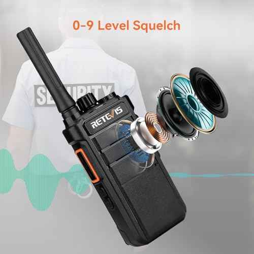 Retevis RB26 Long Range Walkie Talkies, GMRS 2 Way Radios, Rechargeable Two Way Radios, 2000mAh, Durability,Repeater Capable,Security Radio for Security Church Construction School Warehouse(5 Pack)