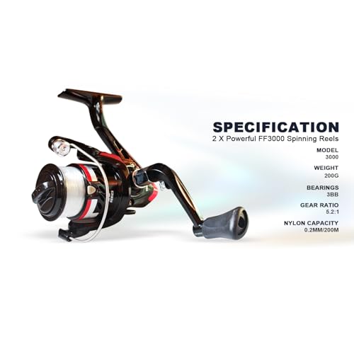 Telescopic Fishing Pole Combo, 2PCS 6.89ft Carbon Fiber Fishing Rods Spinning Reels Set，Full Kit with Fishing Pliers Lures...