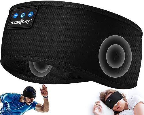 MUSICOZY Sleep Headphones Bluetooth 5.4 Headband, Sports Wireless Earphones Sweat Resistant Earbuds Sleeping Headphone wit...
