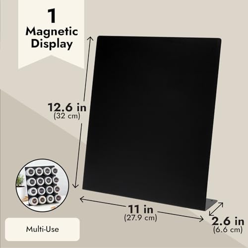 Juvale Magnet Board - Black, 12.6 x 11 x 2.6 in - Standing Magnetic Board for Desk & Wall - Magnetic Display for Memos, Ph...