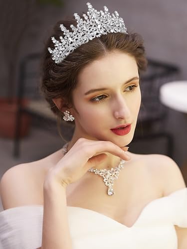 COCIDE Tiara and Crown for Women Crystal Queen Crown Rhinestone Tiara for Girl Bride Wedding Hair Accessories for Bridal B...