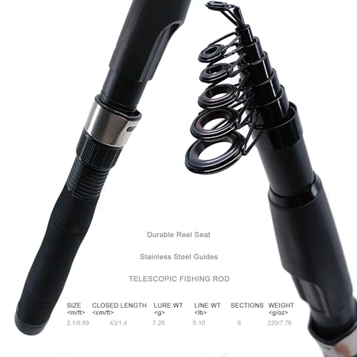 Fishing Pole Set, 2PACK Fishing Rod Combo with Telescopic Fishing Pole Spinning Reels Fishing Lures Fishing Pliers and Tra...