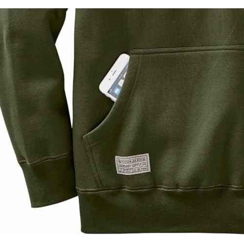 Legendary Whitetails Men's Hoodie Quarter Zip Quilted Sweatshirt Double Layered Lined Hood