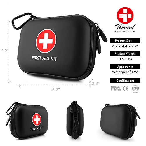 Mini First Aid Kit, 100 Pieces Water-Resistant Hard Shell Small Case - Perfect for Travel, Outdoor, Home, Office, Camping,...