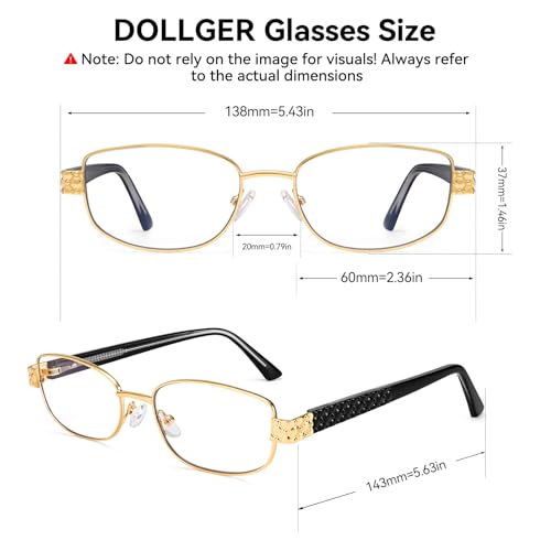 Dollger Rectangle Blue Light Blocking Glasses for Woman Men Small Y2K square Metal Frame Bluelight Computer Screen Gaming