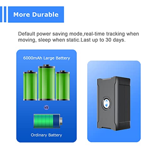 GPS Tracker for Vehicles, 6000Mah Battery Life Up to 90 Days, Waterproof, Magnetic 4G LTE, Unlimited Range, Subscription R...