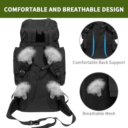 Lizbin Hiking Backpack, 80L Molle Military Tactical Rucksack, Camping Backpack with Shoe Compartment, Lightweight Rucksack...