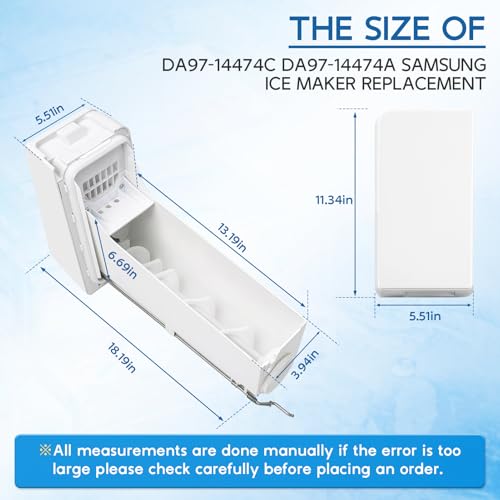 DA97-14474C DA97-14474A DA97-12604D Refrigerator Ice Bucket Replacement for Samsung Refrigerator Ice Maker Replacement RF2...